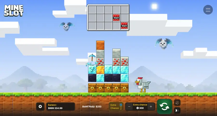 Слот в стиле Майнкрафт называется Mine Slot